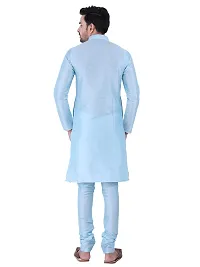 Sadree Men's Silk Kurta Pajama (40, SKY BLUE)-thumb1