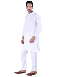 KP Mens Casual Cotton Blend kurta Pajama set for men (38, White)-thumb4