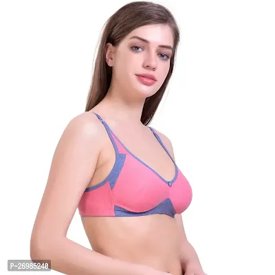 Stylish Multicoloured Cotton Blend Colourblocked Bras For Women Pack Of 3-thumb5