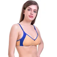 Stylish Multicoloured Cotton Blend Colourblocked Bras For Women Pack Of 3-thumb3