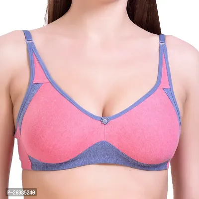 Stylish Multicoloured Cotton Blend Colourblocked Bras For Women Pack Of 3-thumb2