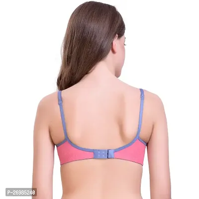 Stylish Multicoloured Cotton Blend Colourblocked Bras For Women Pack Of 3-thumb3