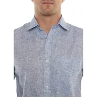 Men's Solid Swadeshi Cotton Full Sleeves Regular Fit Shirt Navrang Blue (XL, Light Blue)-thumb4