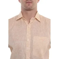 Men's Solid Swadeshi Cotton Full Sleeves Regular Fit Shirt Navrang Light Yellow (M, Light Yellow)-thumb4