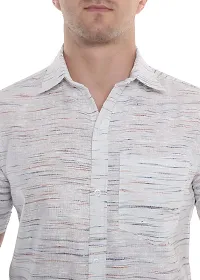 Men's Cotton Half Sleeves Regular Fit Shirt (White Andi) (40, White)-thumb4