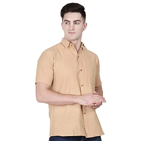 Mens Cotton Half Sleeves Regular Fit Shirt