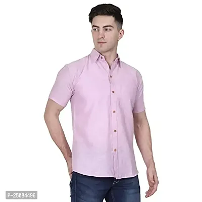 Swadeshi Cotton Men's Regular Fit Formal Shirt (German Pink) (46, German Pink)