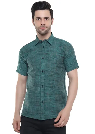SWADESHI COLLECTION Men's Cotton Half Sleeves Regular Fit Shirt