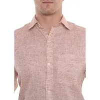 Men's Solid Swadeshi Cotton Full Sleeves Regular Fit Shirt Navrang Light Brown (M, Light Brown)-thumb4
