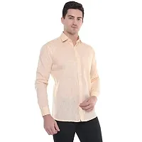 Men's Solid Swadeshi Cotton Full Sleeves Regular Fit Shirt Navrang Light Yellow (M, Light Yellow)-thumb3