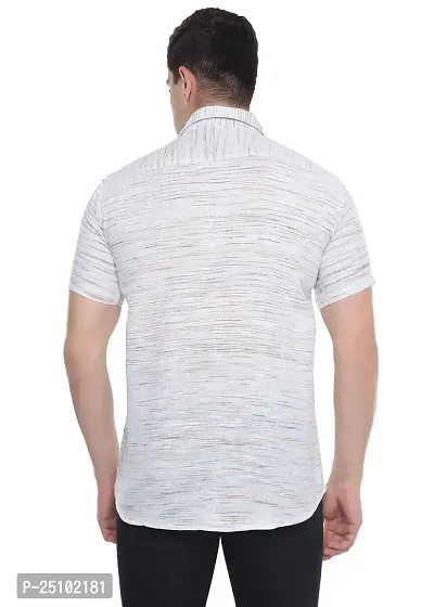 Men's Cotton Half Sleeves Regular Fit Shirt (White Andi) (40, White)-thumb4