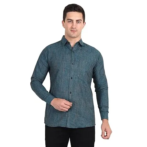 Men's Plain Solid Swadeshi Full Sleeves Regular Fit Shirt