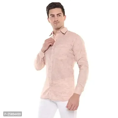 Men's Solid Swadeshi Cotton Full Sleeves Regular Fit Shirt Navrang Light Brown (M, Light Brown)-thumb3