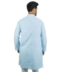 SWADESHI COLLECTION Men's Full Sleeve Cotton Ethnic Wear Regular Long Kurta Sky Blue (M, Sky Blue)-thumb2