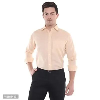 Men's Solid Swadeshi Cotton Full Sleeves Regular Fit Shirt Navrang Light Yellow (XL, Light Yellow)