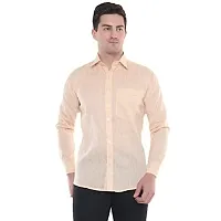 Men's Solid Swadeshi Cotton Full Sleeves Regular Fit Shirt Navrang Light Yellow (M, Light Yellow)-thumb1