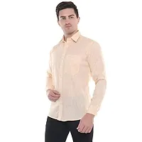 Men's Solid Swadeshi Cotton Full Sleeves Regular Fit Shirt Navrang Light Yellow (M, Light Yellow)-thumb2
