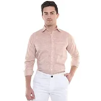 Men's Solid Swadeshi Cotton Full Sleeves Regular Fit Shirt Navrang Light Brown (M, Light Brown)-thumb1