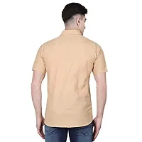 Men's Plain Solid Cotton Half Sleeves Regular Fit Shirt-thumb2