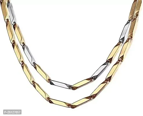 Alluring Multicoloured Alloy Chain For Men Pack Of 2