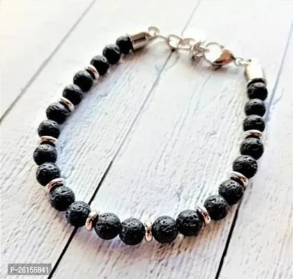 Elegant Black Stainless Steel Agate Bangles Bracelets For Women-thumb0