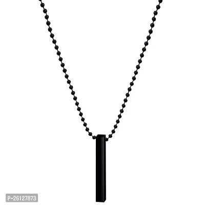 Alluring Black Alloy Chain With Pendant For Men-thumb0