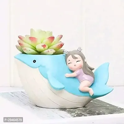 Unique and Stylish Resin Dolphin Shape Planter with Girl-thumb0