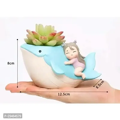 Unique and Stylish Resin Dolphin Shape Planter with Girl-thumb2