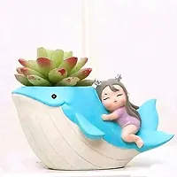 Unique and Stylish Resin Dolphin Shape Planter with Girl-thumb2