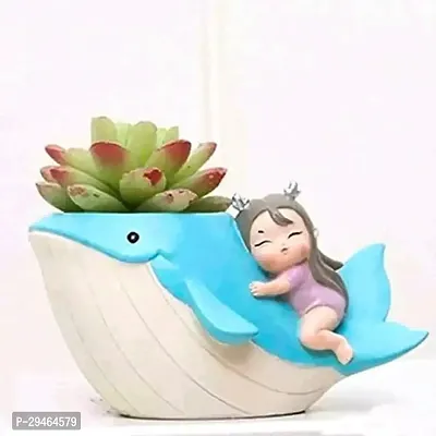 Unique and Stylish Resin Dolphin Shape Planter with Girl-thumb3