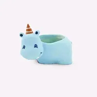 Blue Cute Hippo Succulent Planter Flower Pot-thumb3