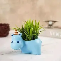 Blue Cute Hippo Succulent Planter Flower Pot-thumb1