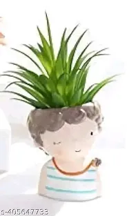 Winking Boy with Snail Resin Succulent Pot without Plant-thumb1