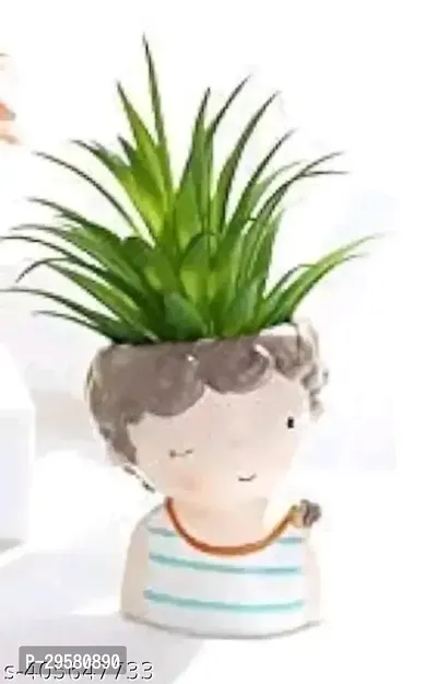 Winking Boy with Snail Resin Succulent Pot without Plant-thumb2