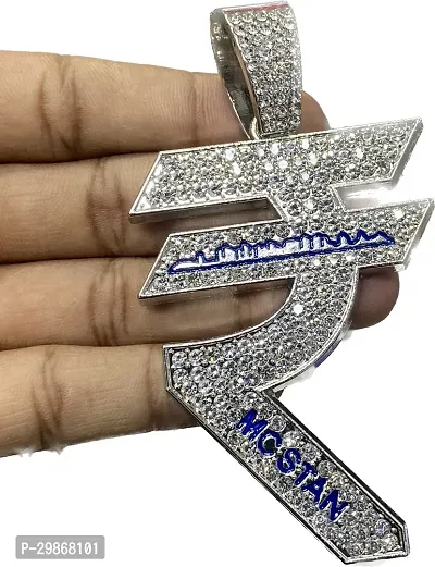 SAFISHA Mc Stan Rupees Shaped Pendant Diamonds plated Special Edition Only Pendant Silver Moissanite Alloy Pendant-thumb0