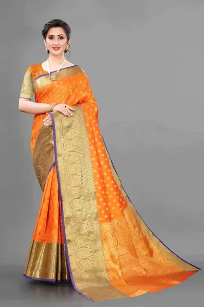 Stunning Cotton Silk Woven Design Sarees With Blouse Piece