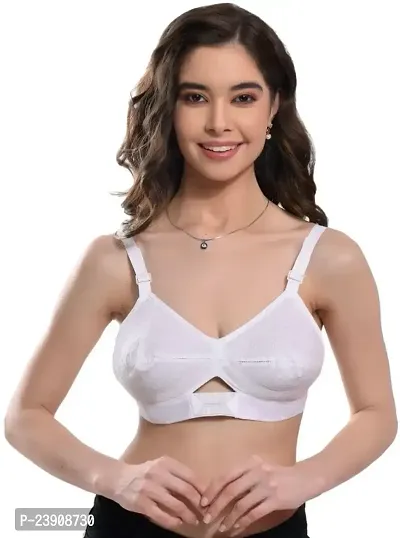 BF BODY FIGURE Women Full Coverage Non Padded Bra (White) - Full Support Regular Cotton Bra for Women  Girl, Non-Wired, Wirefree, Adjustable Straps, Anti Bacterial-thumb0