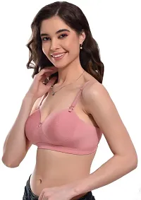 BF BODY FIGURE LUXE23 Women T-Shirt Lightly Padded Bra (Beige) - Full Support Regular Cotton Bra for Women  Girl, Non-Wired, Wirefree, Adjustable Straps, Anti Bacterial-thumb2