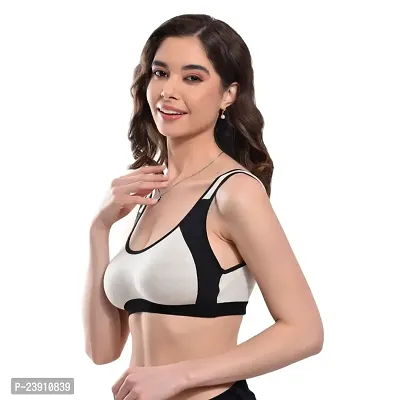 Buy BF BODY FIGURE Women Everyday Non Padded Bra (Black, White) - Full  Support Regular Cotton Bra for Women Girl, Non-Wired, Wirefree, Adjustable  Straps, Anti Bacterial (SAYA-SPORTBRA-BLACK-32B) Online In India At  Discounted