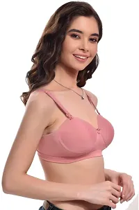 BF BODY FIGURE LUXE23 Women T-Shirt Lightly Padded Bra (Beige) - Full Support Regular Cotton Bra for Women  Girl, Non-Wired, Wirefree, Adjustable Straps, Anti Bacterial-thumb3