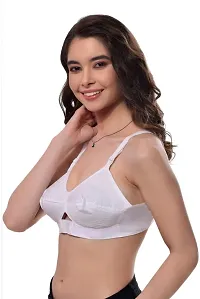 BF BODY FIGURE Women Full Coverage Non Padded Bra (White) - Full Support Regular Cotton Bra for Women  Girl, Non-Wired, Wirefree, Adjustable Straps, Anti Bacterial-thumb1