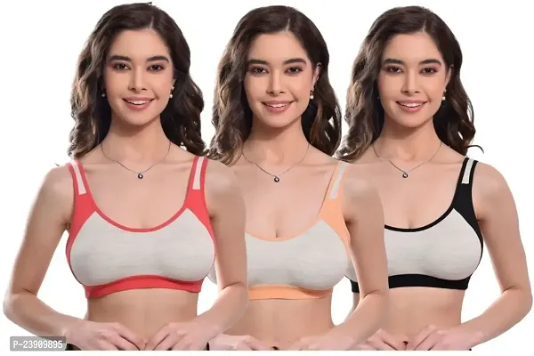 BF BODY FIGURE Women Everyday Non Padded Bra (Multicolor) - Full Support Regular Cotton Bra for Women  Girl, Non-Wired, Wirefree, Adjustable Straps, Anti Bacterial