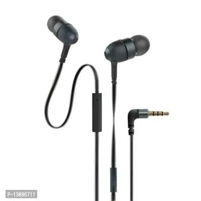 Black In-ear Wired-3.5 MM Single Pin With Microphone Headphones-thumb0