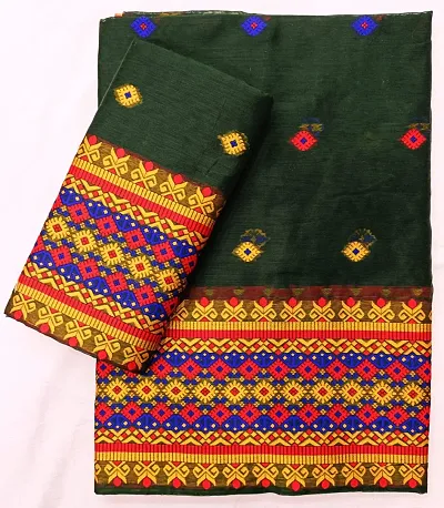 New In Cotton Blend Saree with Blouse piece 