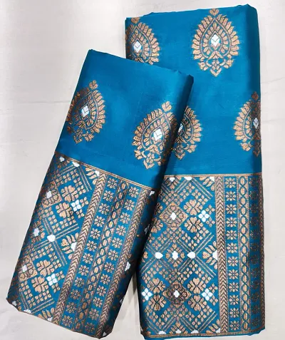 Trending Art Silk Saree with Blouse piece 