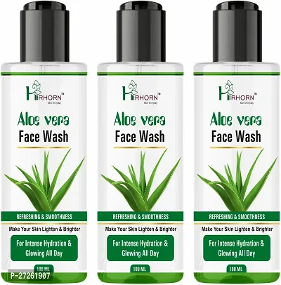 Aloevera Natural For Dry Skin With Turmeric And Saffron For Tan Removal And Skin Men And Women Face Wash - 300ml, Pack Of 3-thumb0