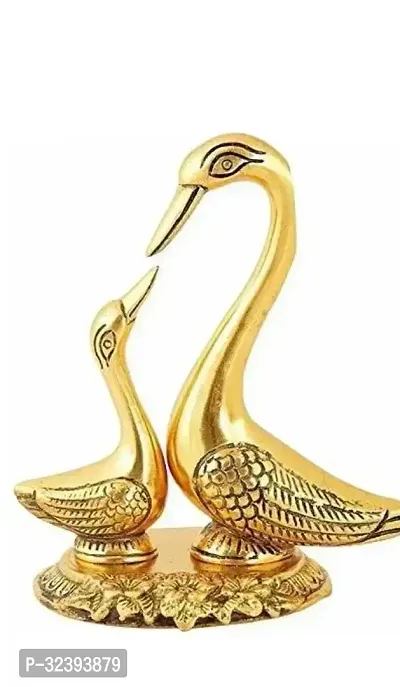 Saras Swan Pair of Kissing Duck Metal Decorative Showpiece-thumb0