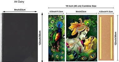 Set Of 3 Radha Krishna Wall Decor Digital Reprint with UV Coated 12 inch x 8 inch Painting-thumb1
