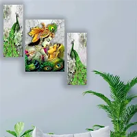 Set of 3 Radha Krishna Wall Decor Digital Reprint with UV Coated Painting size 12 inch x 8 inch Painting-thumb4