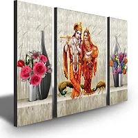 Set of 3 Radha Krishna Wall Decor Digital Reprint with UV Coated Painting size 12 inch x 8 inch Painting-thumb2